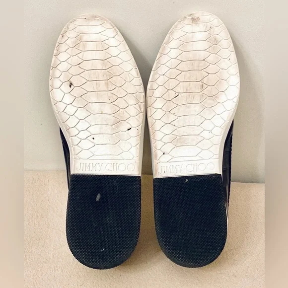 Jimmy Choo Men’s Grove Crocodile Embossed Black leather Slip On Sneaker SZ 43/10